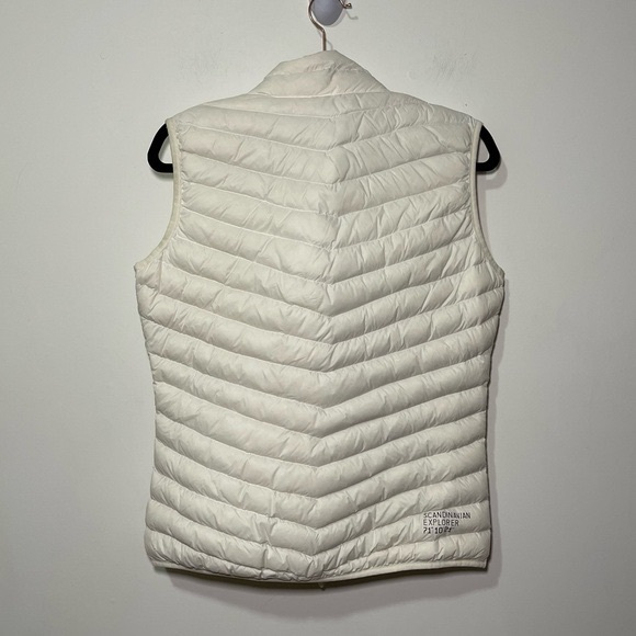 Scandinavian Explorer women White full zip down light sleeveless vest in size L - Picture 6 of 7